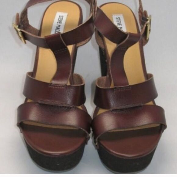 Steve Madden Brown Platform Wedges - Picture 2 of 6